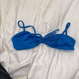 blue shiny bikini top